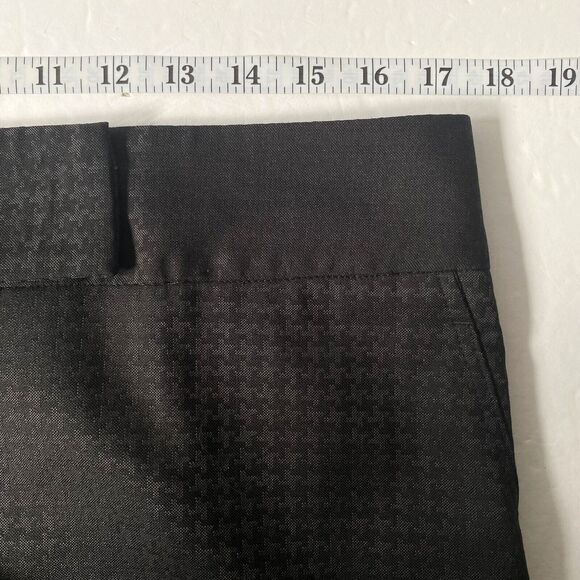 Zanella Houndstooth Libby Trousers Pants Womens 10 Dark Gray Wool Made in Italy - Picture 10 of 14